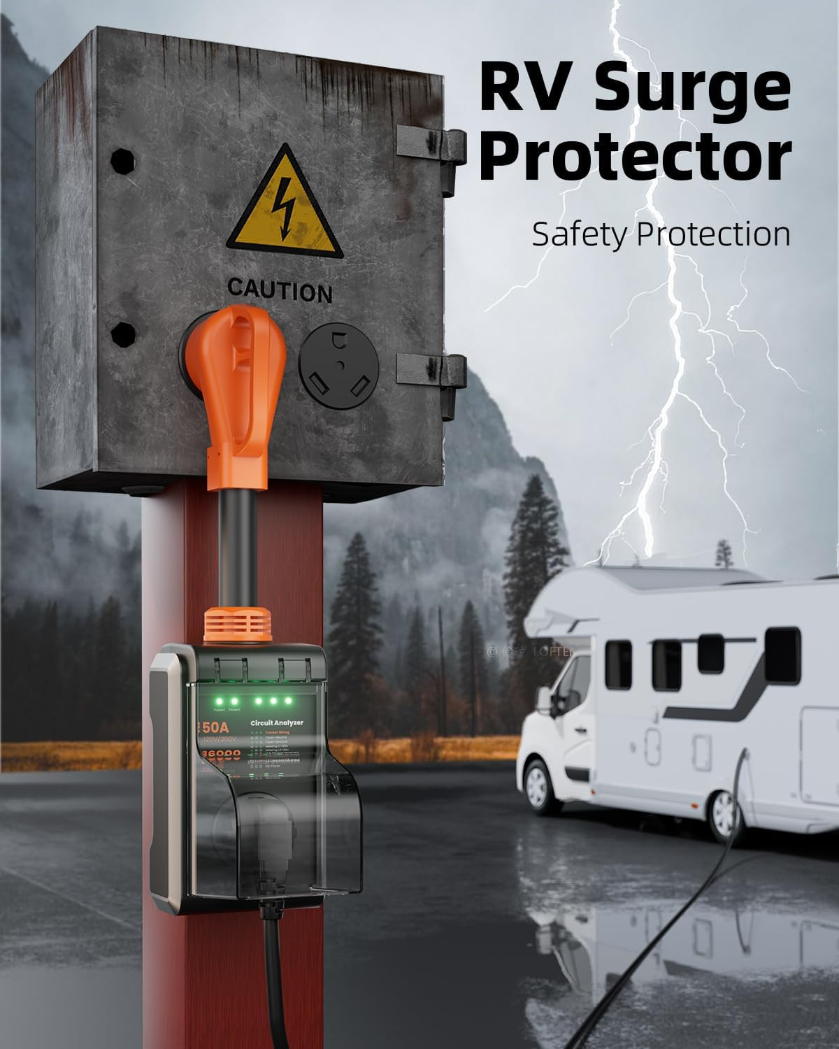 50 Amp Surge Protector for RV, 2026 Upgraded 16000J Surge Protection RV Circuit