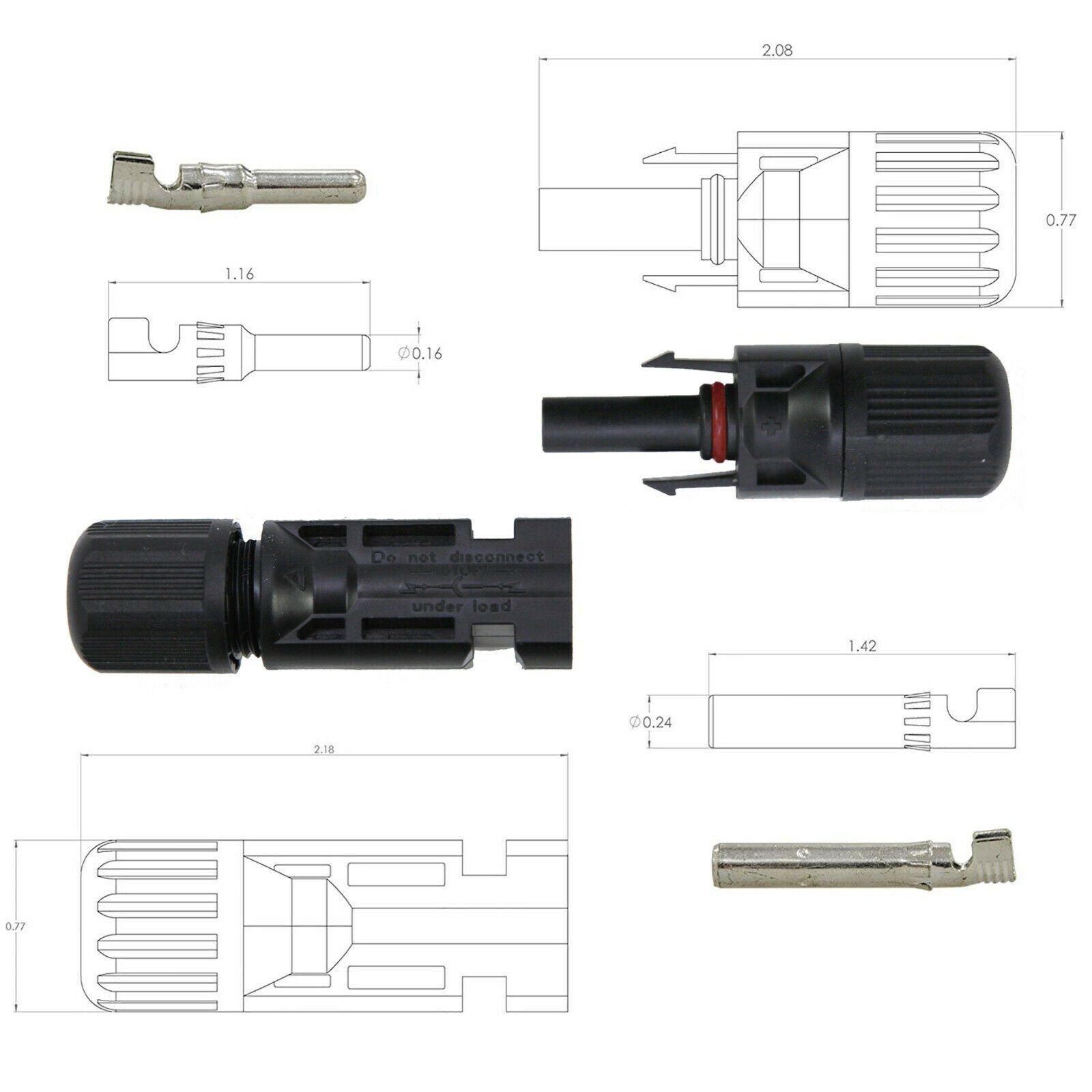 10/20/50/100/200 Pairs Male Female Wire Cable Connector Set Solar Panel