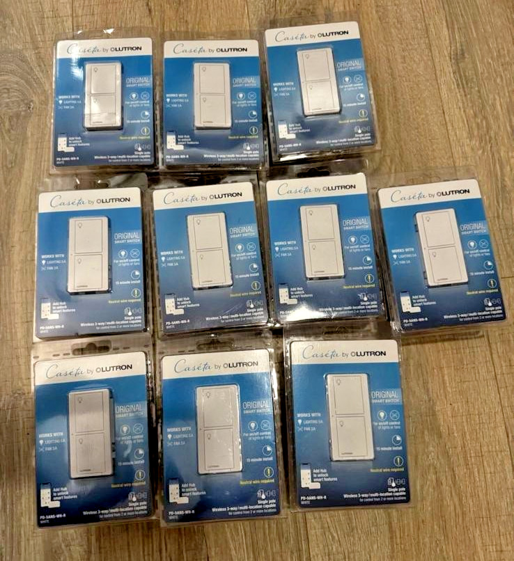 Lutron Caséta Wireless Smart Switch PD-5ANS-WH-R (Pack of 10) FREE SHIPPING