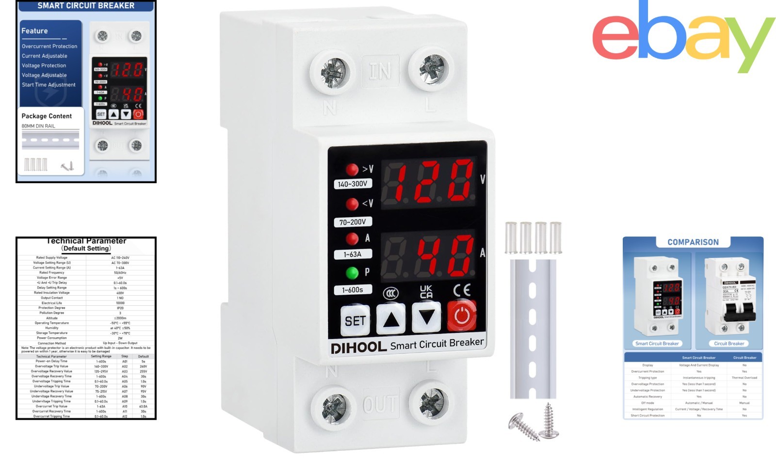 Smart Circuit Breaker with Undervoltage and Overvoltage Protection Features