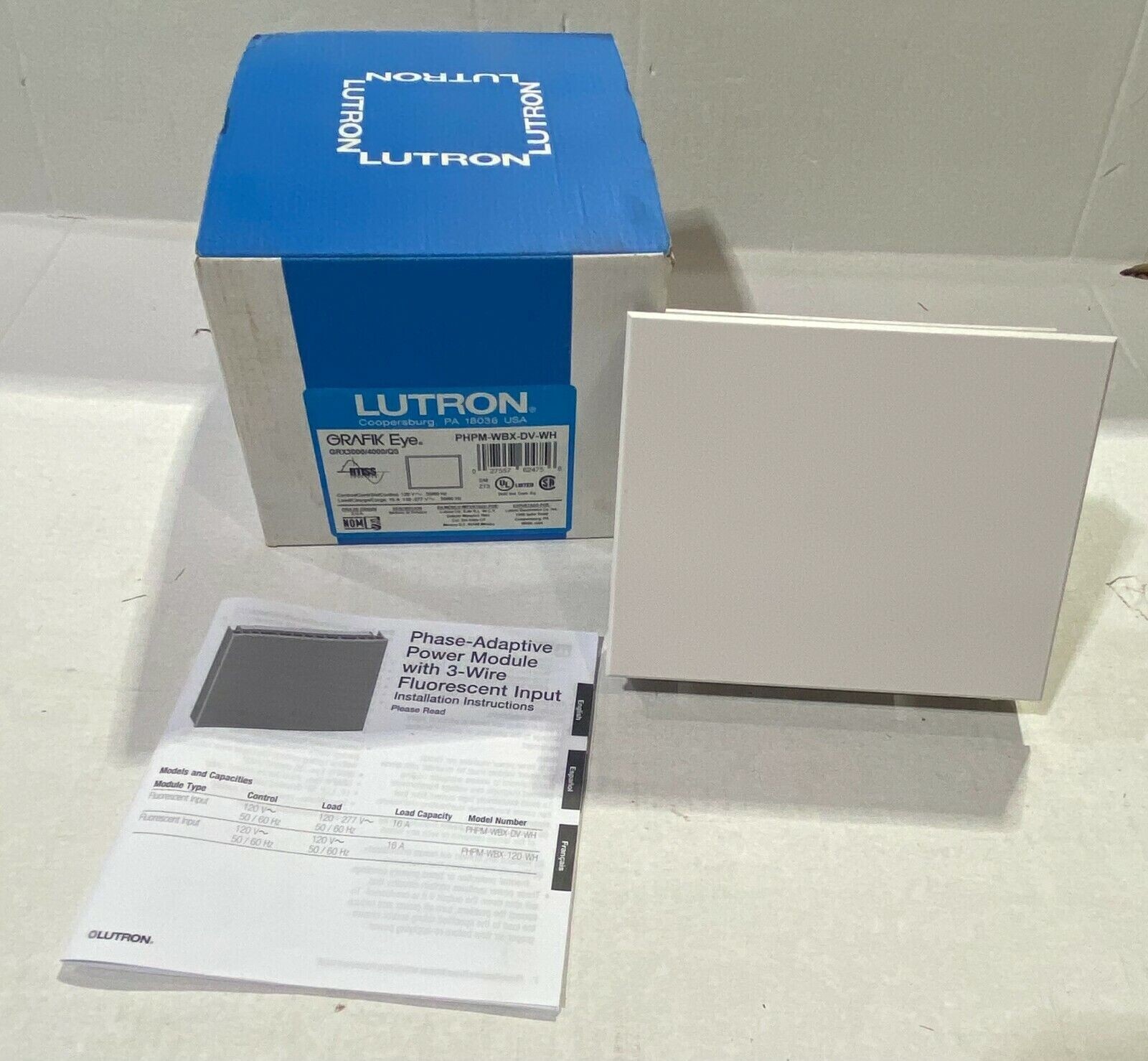 Lutron PHPM-WBX-DV-WH Phase-Adaptive Power Module PHPMWBXDVWH NEW Price Each