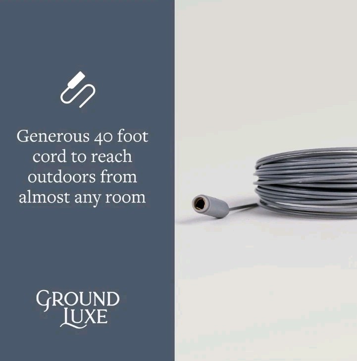 GroundLuxe Grounding Rod for Earthing – 40ft Conductive Cord Easu Plug