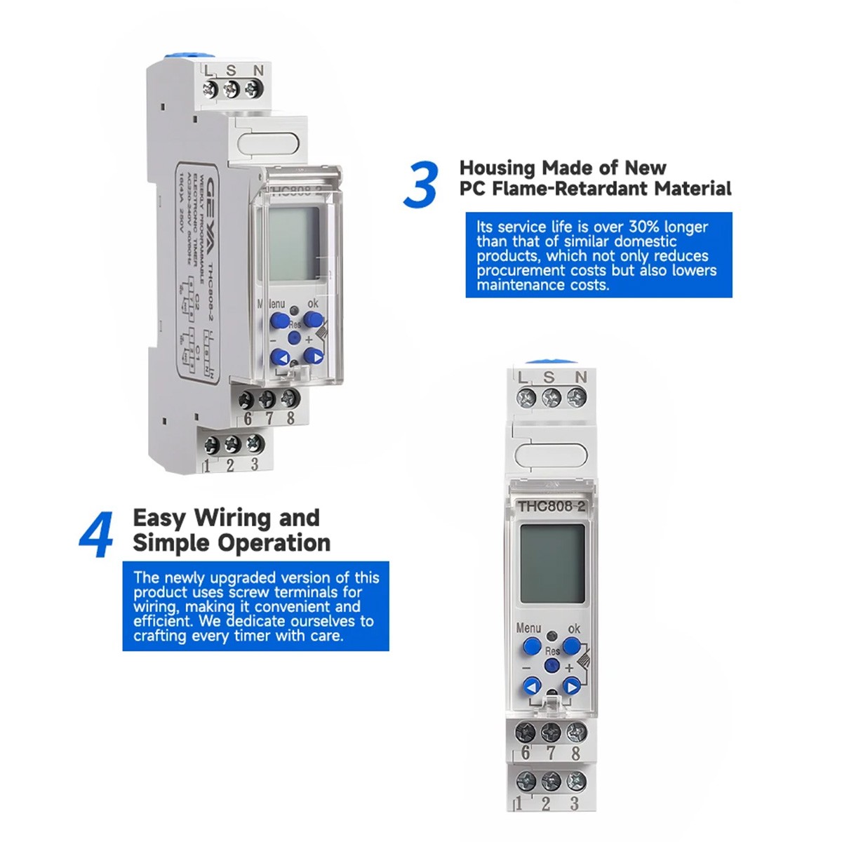 GEYA LCD 1/2-channel Weekly Programmable Timer Switch Relay Timer 16A 220-240V