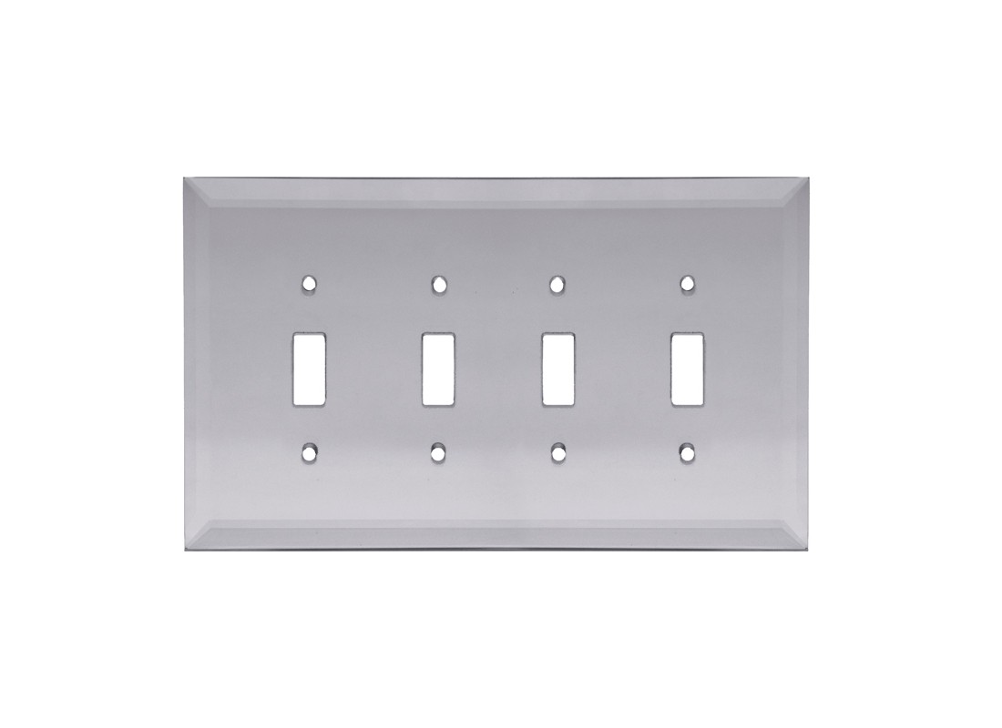FHC MP11G 5-1/4″ x 9″ – Quadruple Toggle Gray Glass Mirror Plate
