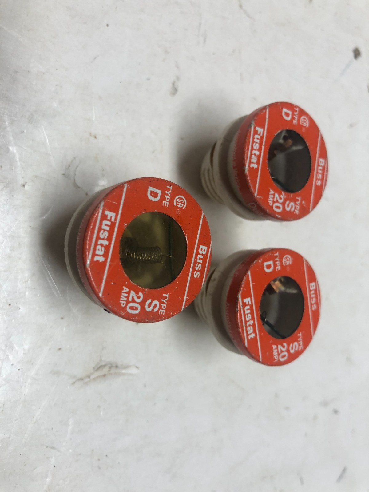 BUSS/Fustat Type S/D Electrical 20 amp Screw In Fuses for Home Fuse Box (Qty: 4)