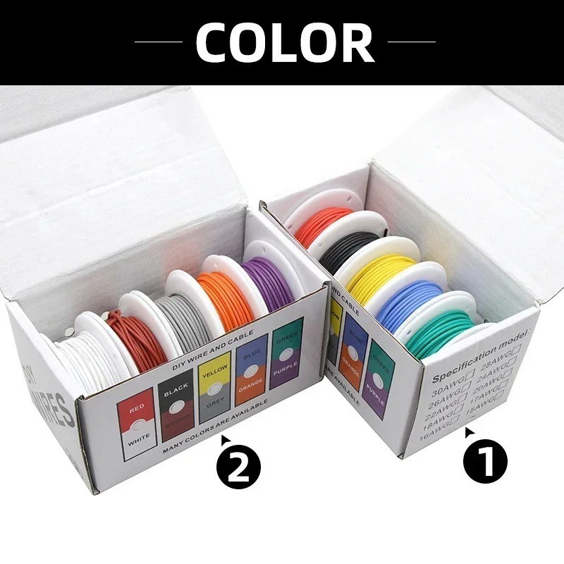 （5 Colors Mix Kit）Heat Resistant Flexible Silicone Wire 30/28/26/24/22/20/18/16A