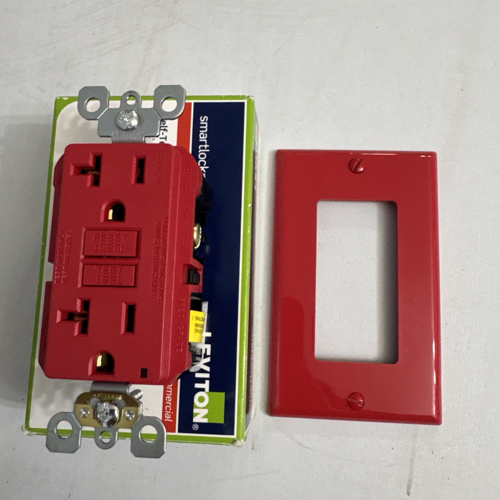Leviton GFCI Outlet 20 Amp Red Ground Fault Circuit Interrupter for Safety