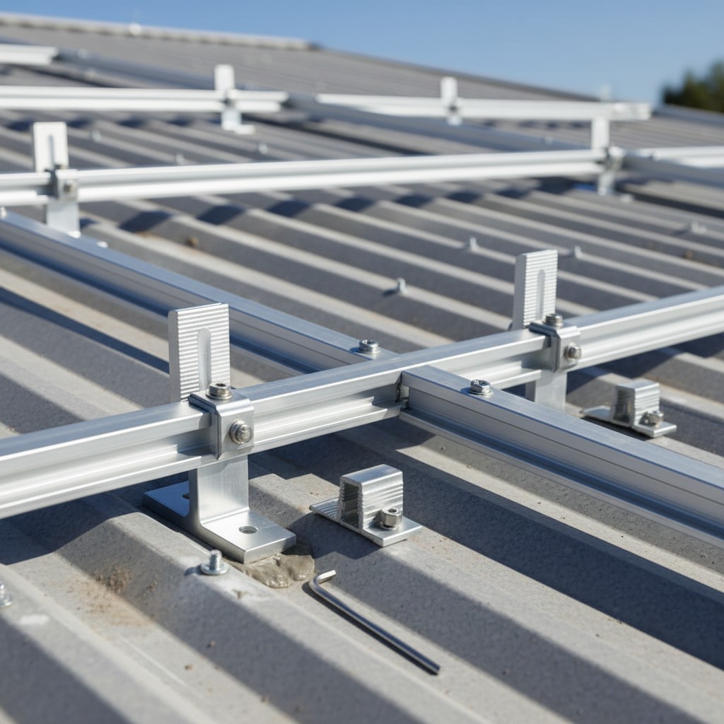 Durable Aluminum Solar Panel Mounting Bracket Kit for Sloped Roofs – 76cm Length