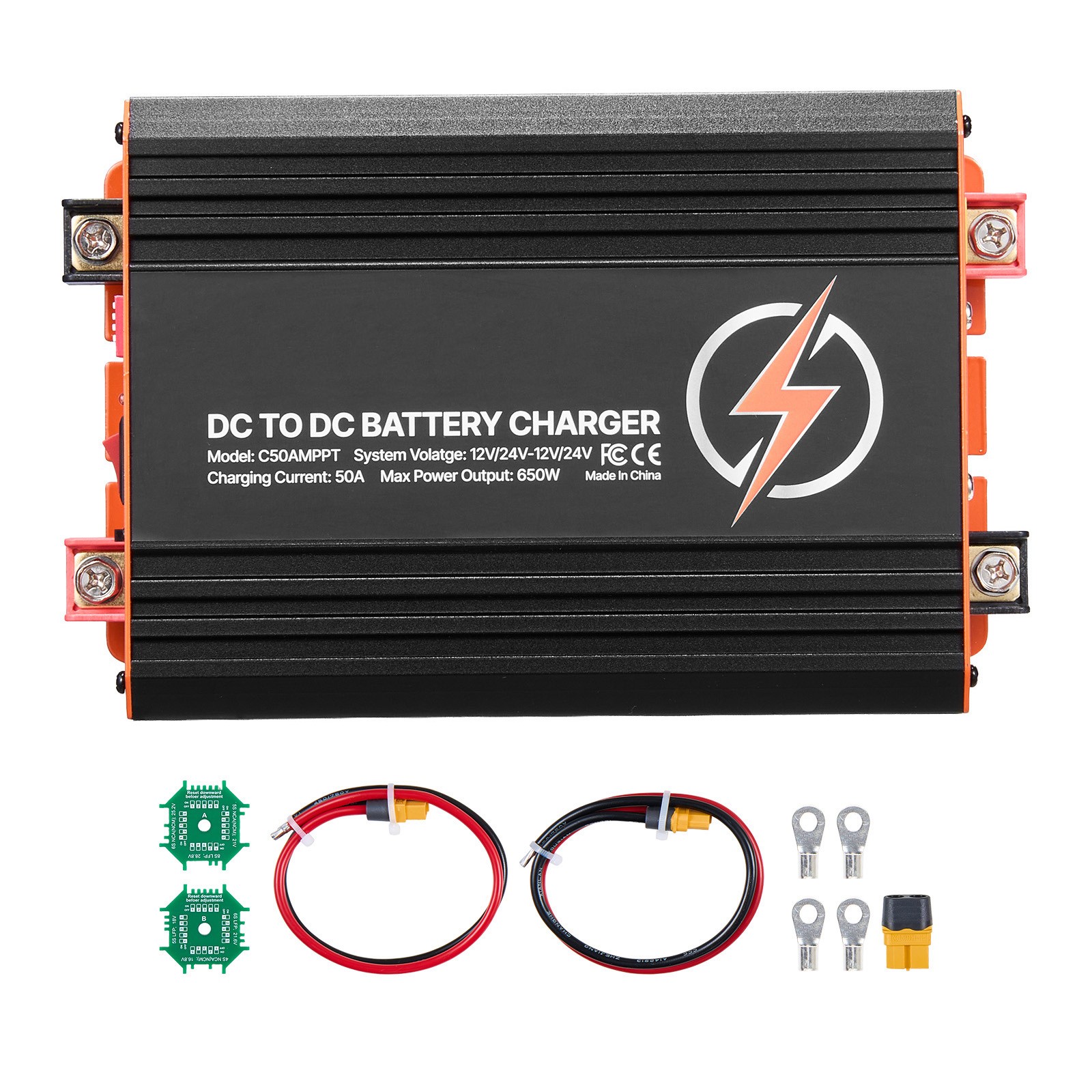 Uimoso 50A DC to DC Charger with MPPT, 650W On-Board Battery Charger for Solar