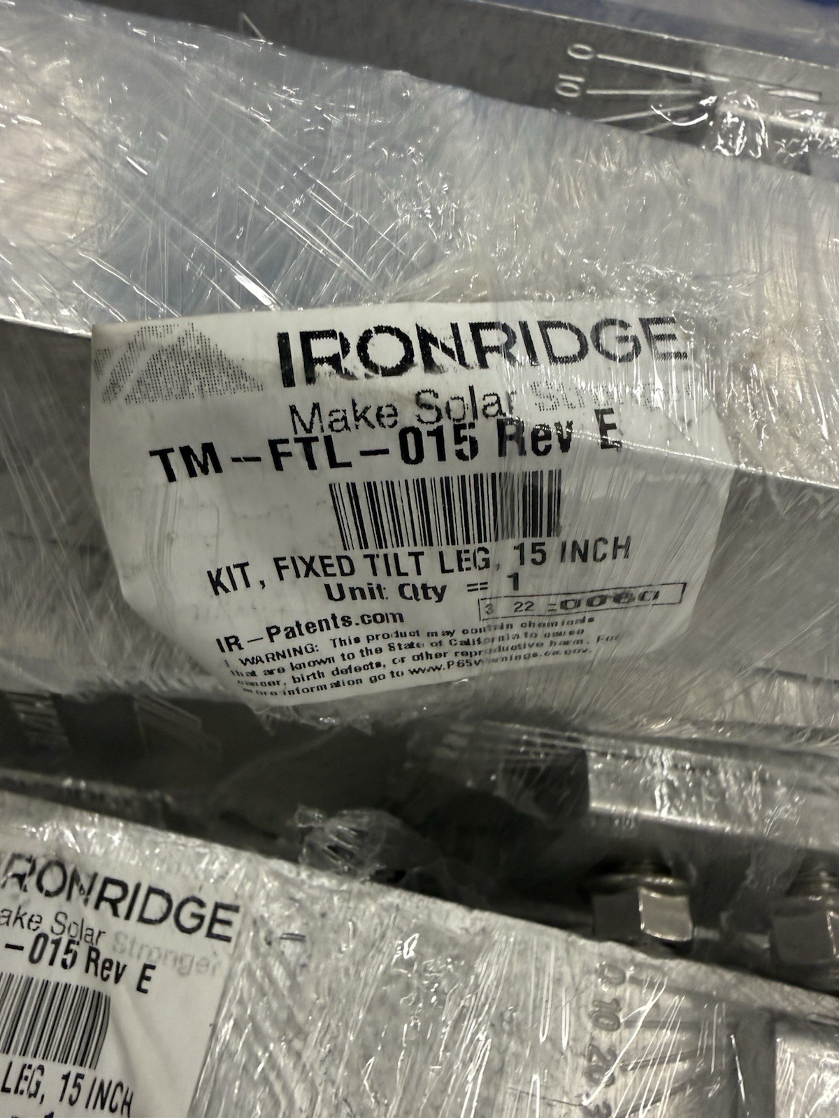 IronRidge TM-FTL-015 Rev E 15” Fixed Tilt Leg Kit Solar Panel Mounting Hardware