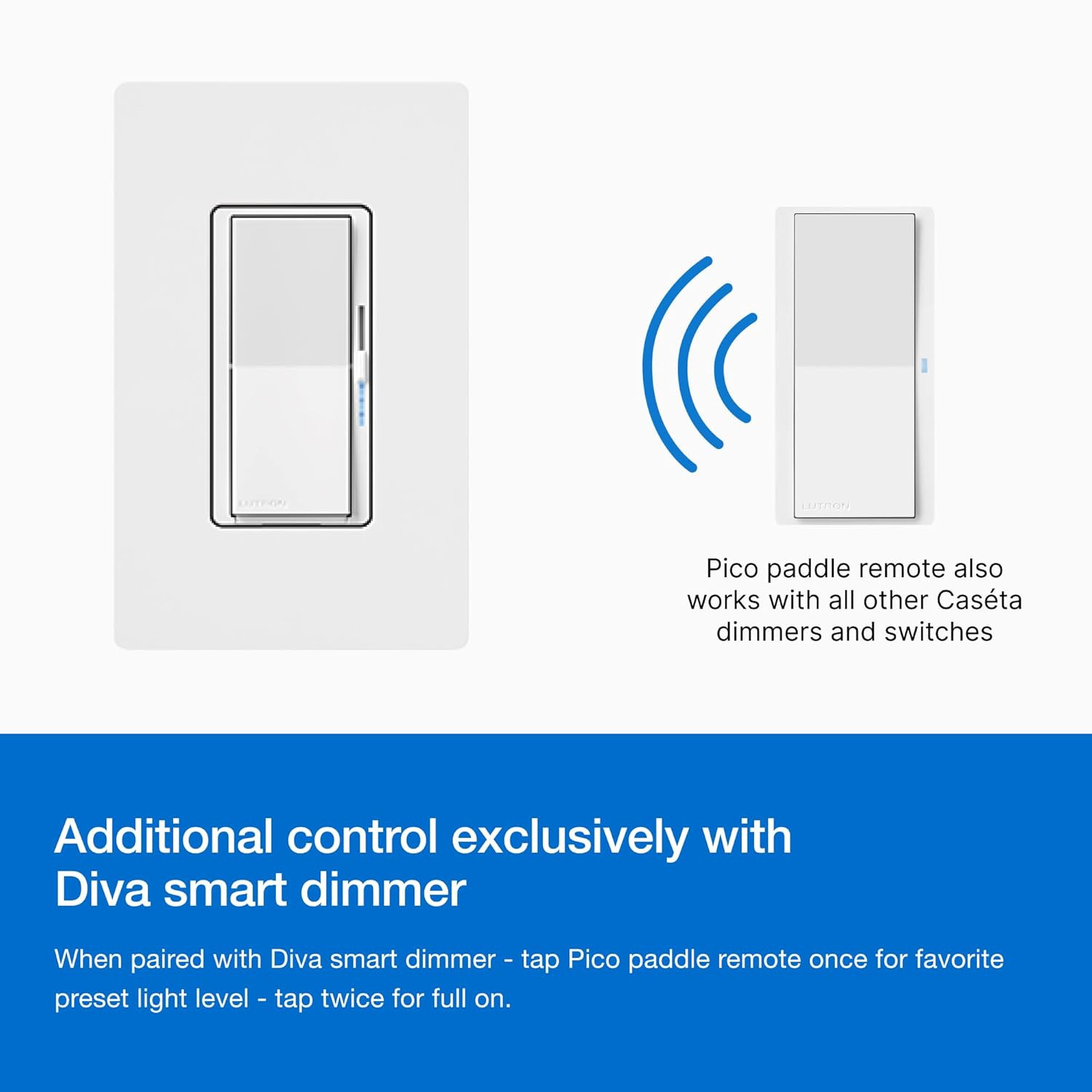 Paddle Pico Remote for Caseta Smart Dimmers/Switches, On/Off Control, for Table