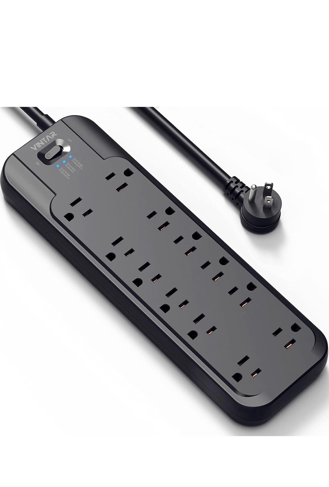 VINTAR Power Strip Surge Protector (2 × 4800 Joules) with 12 AC Outlets,1875W