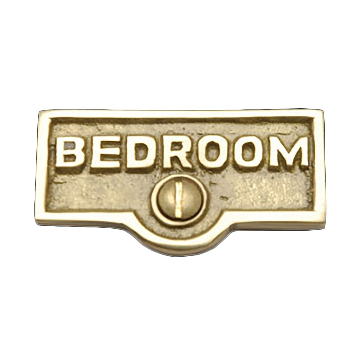 Switch Plate Tags BEDROOM Name Signs Labels Lacquered Brass | Renovator’s Supply