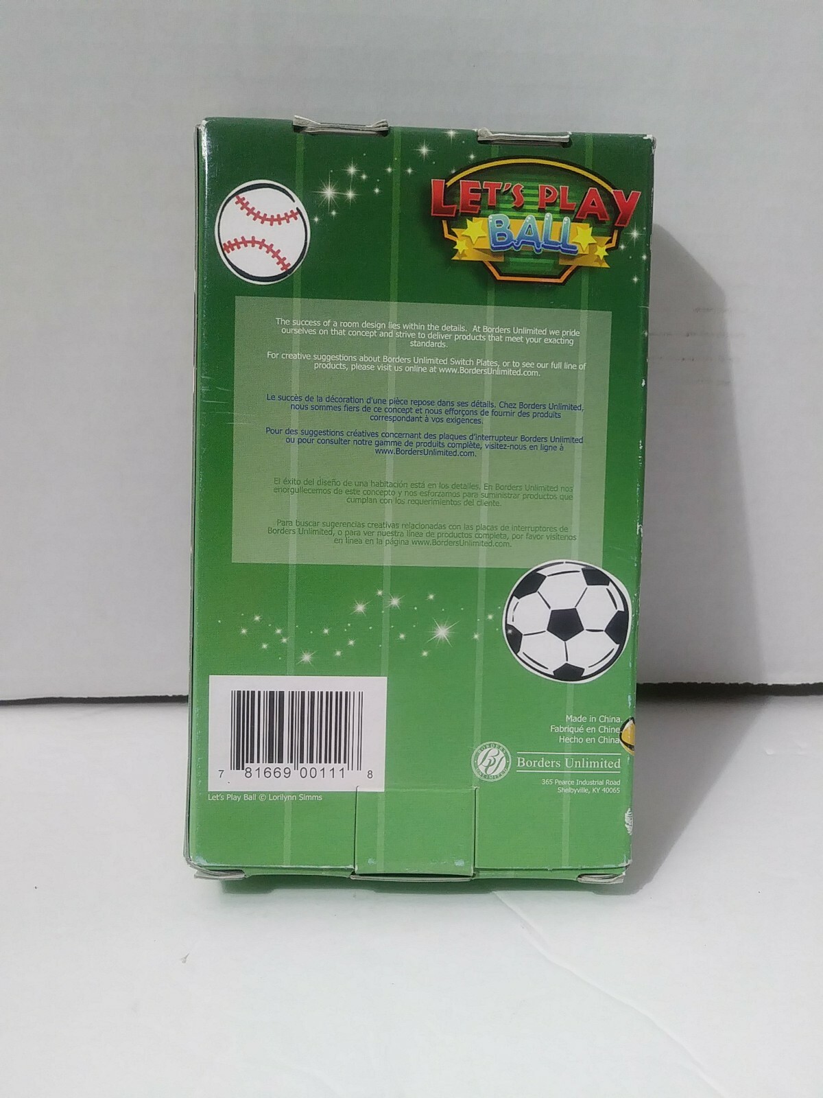 Borders Unlimited Boy’s Room Baseball #88 Single Light Switch Cover Plate