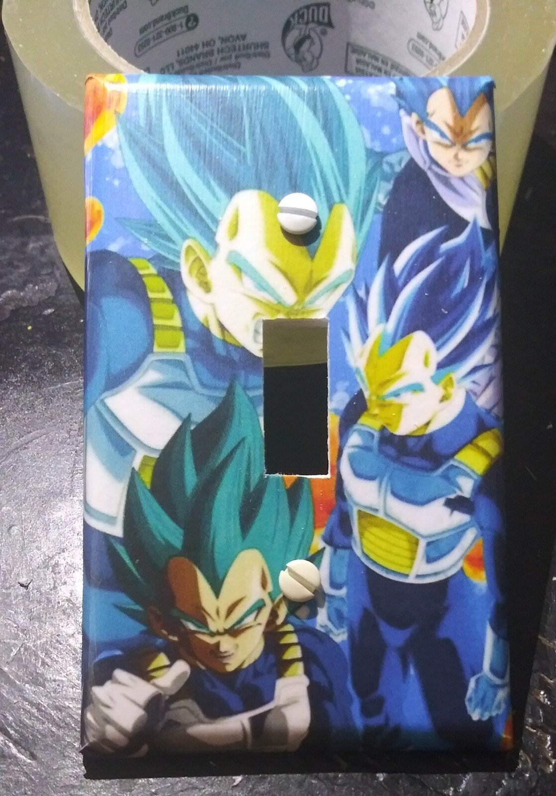Handmade Decoupage Dragonball Z – Vegeta Single Light Switch Plate Cover