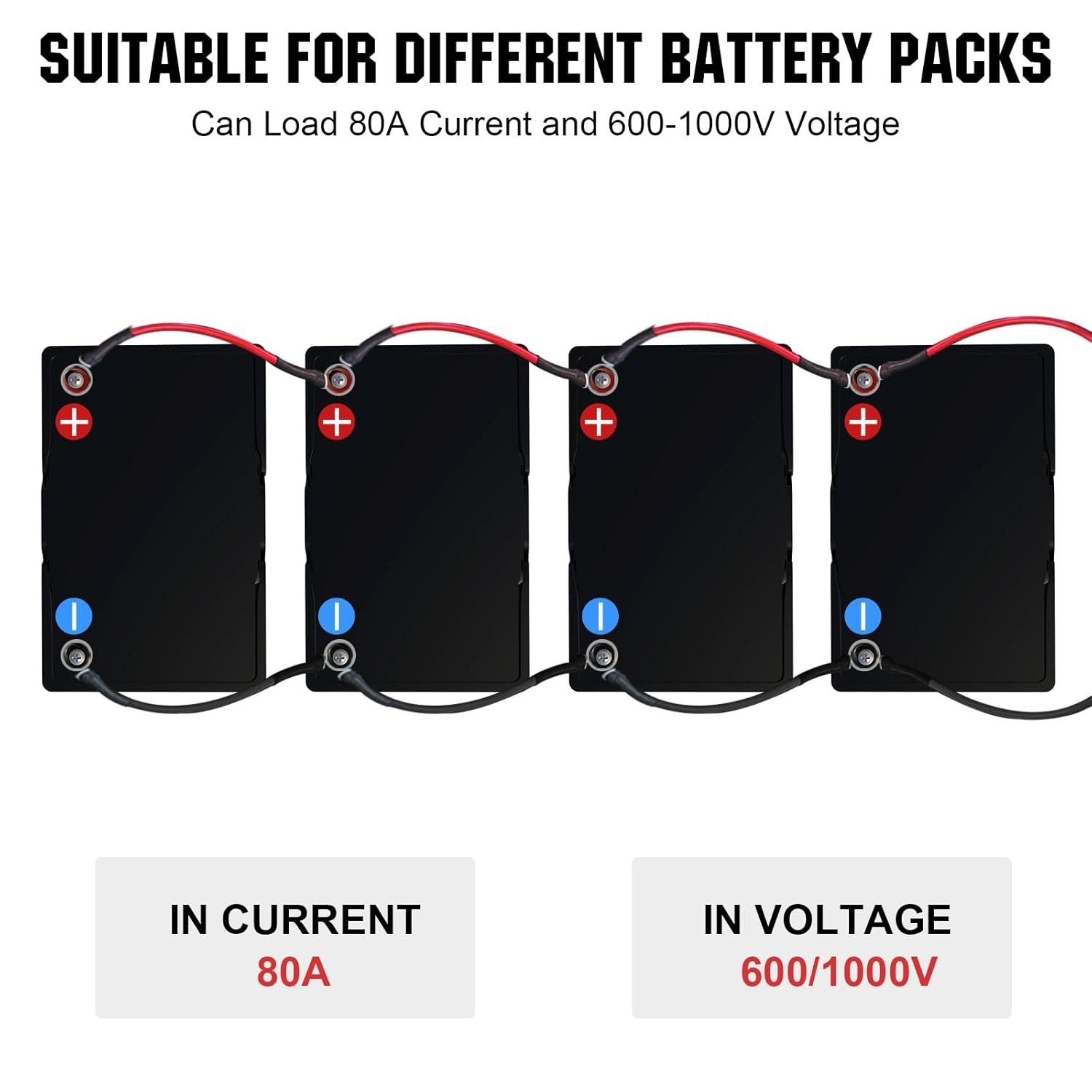 ECO-WORTHY 4 Pack M6 5AWG Battery Cable with 15/64” Lug Terminals 14inch Cables