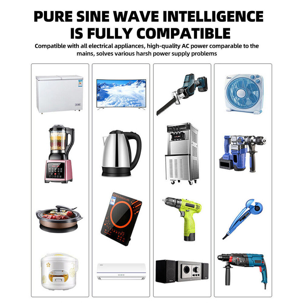 5000W 8000W 12000W Max Pure Sine Wave Inverter 12V 24V 48V 72V DC 110V 120V AC