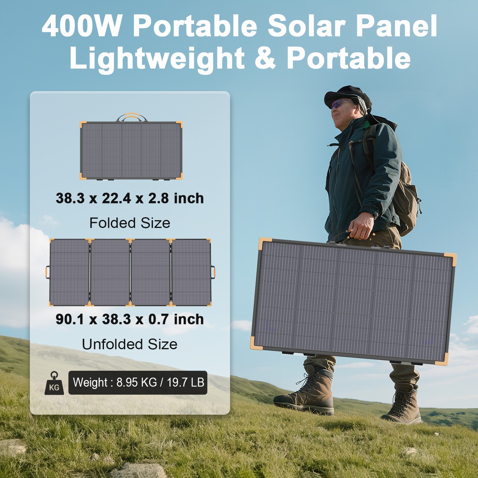 Bifacial Solar Panel 400W 200W 100W N-Type for Jackery Portable Power Station