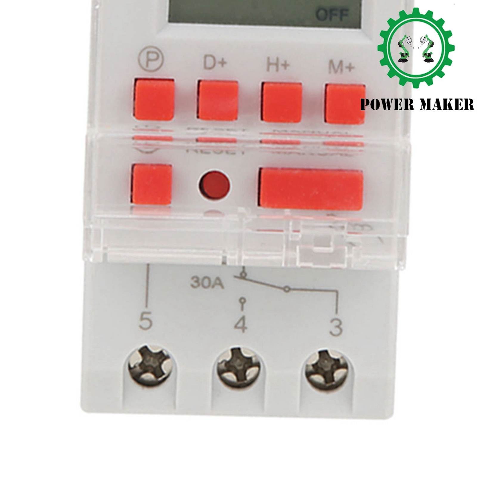 TM919BK 85~265V AC 30A LCD 7 Days Programmable Digital Timer Switches