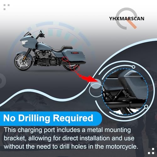 Motorcycle Battery Charger Bracket Port Mount for 2014-2025 Road Glide Street