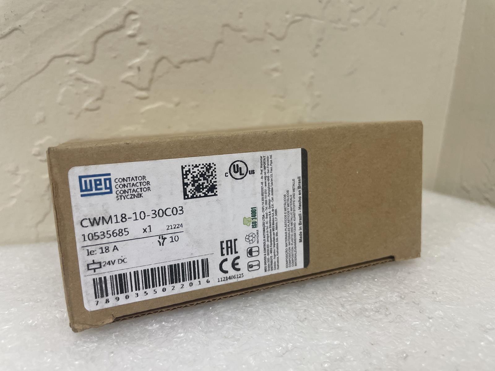 WEG CWM18-10-30C03 24V DC CONTACTOR
