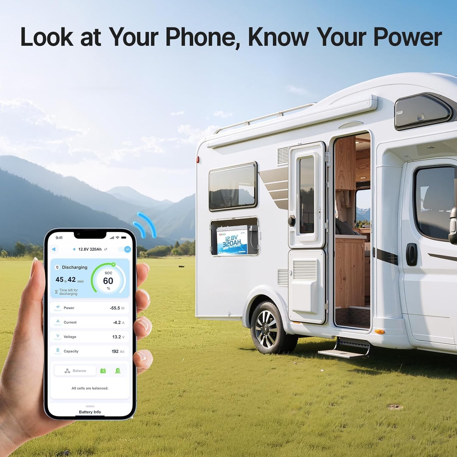 Redodo 12V 320Ah Mini Bluetooth LiFePO4 Battery 200A BMS 4096Wh for RV -Good