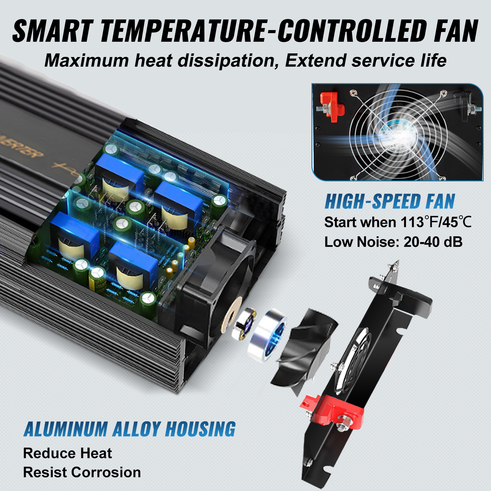 VEVOR Pure Sine Wave Inverter Power Inverter 3500W DC12V to AC120V Inverter LCD