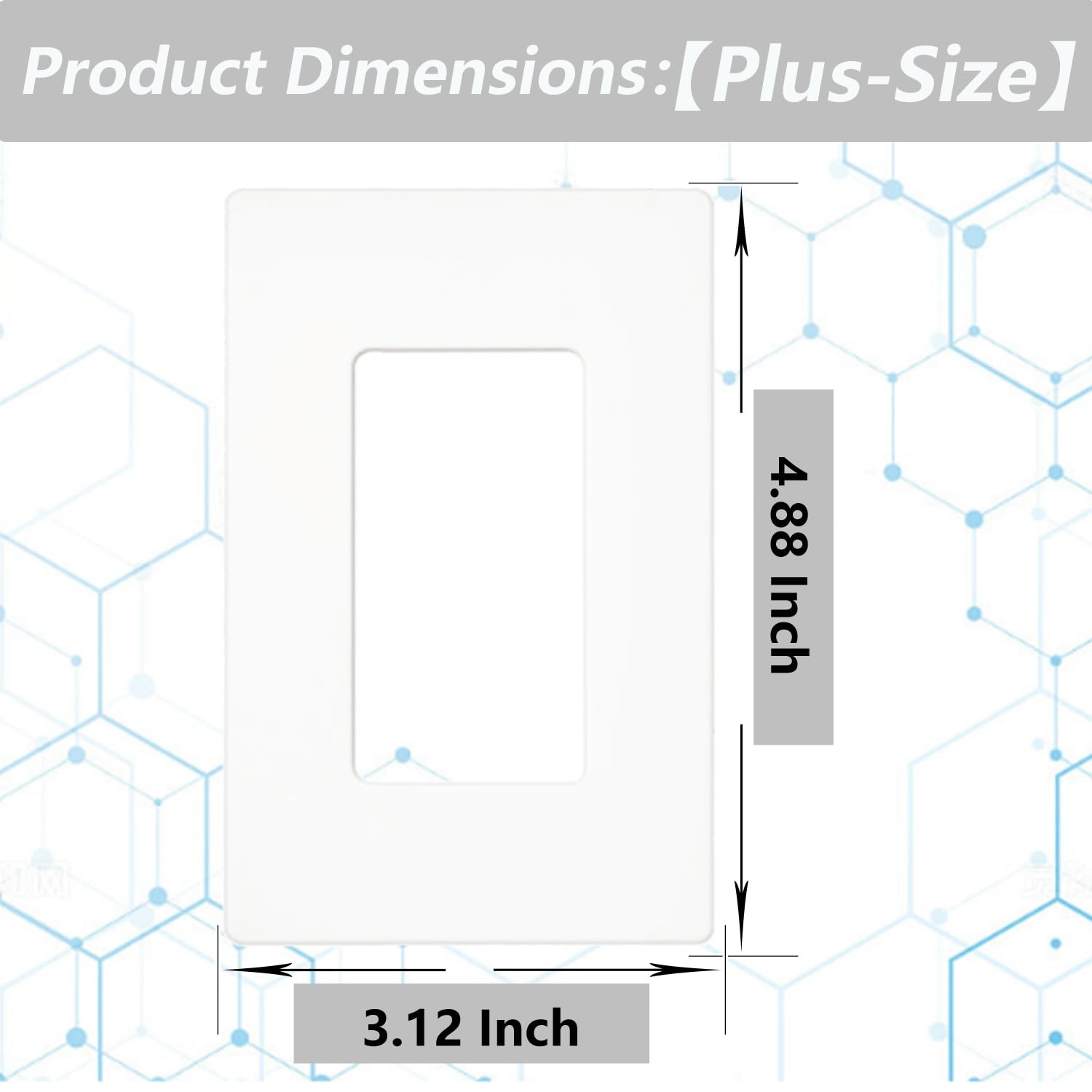 Screwless Light Switch Wall Plate Cover 1 Gang Decorator Outlet receptacle 2 Pac