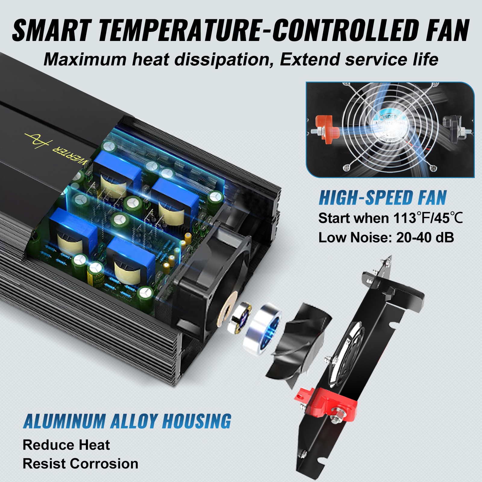 VEVOR Pure Sine Wave Inverter Power Inverter 5000W DC12V to AC120V Inverter LCD