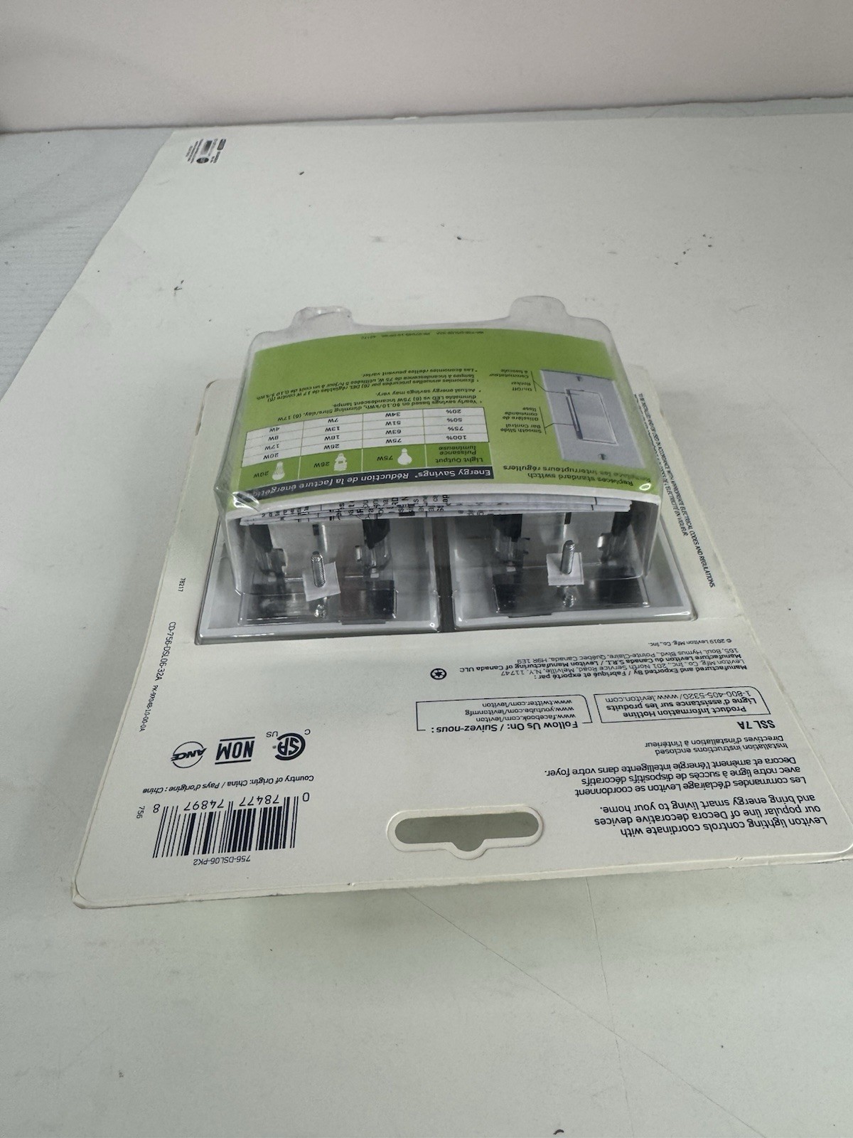 NEW WHITE LEVITON DSL06 DECORA ROCKER DIMMERS WITH SLIDE BAR SET OF 2 , 600W