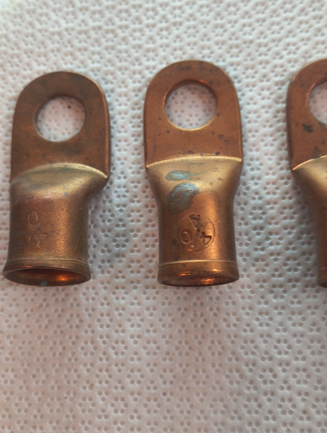 4 x Heavy Copper Lug Ring Terminals Battery Wire Welding Cable 4/0 AWG 1/2″ Hole