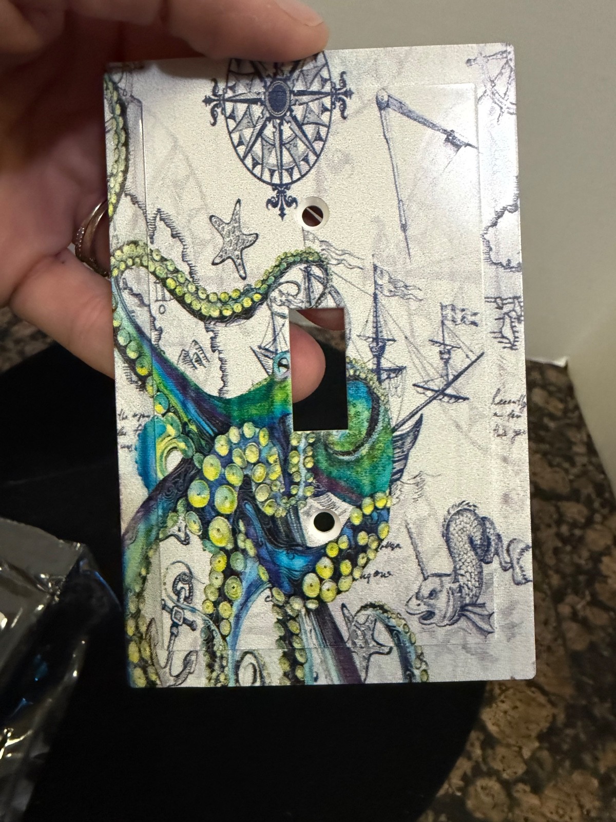 Octopus Nautical Single Toggle Light Switch Wall Plate Cover 1-Gang New