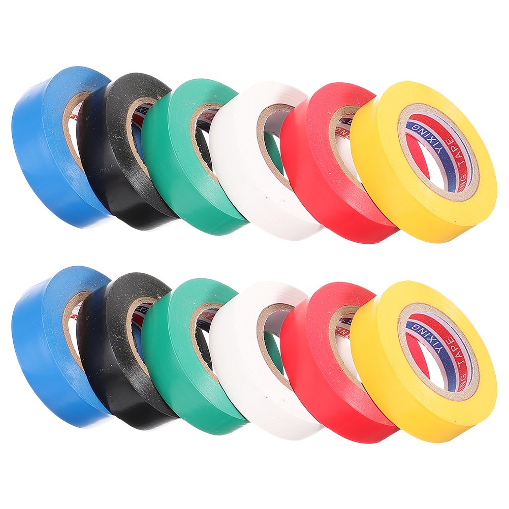12 Rolls Vinyl Electrical Tape Insulation Wrap Heat Resistant Electical