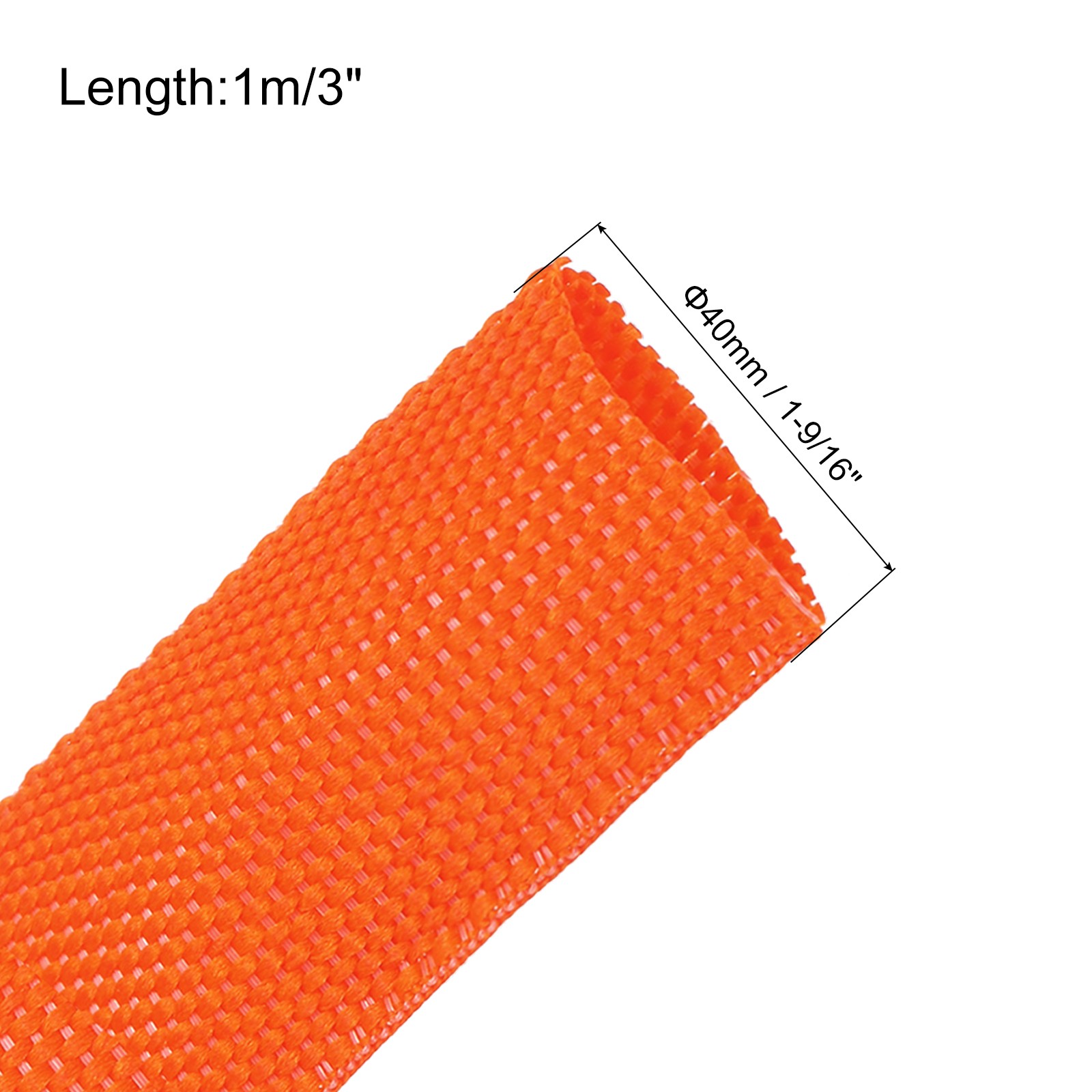Braided Cable Sleeves Heat Shrinkable Fabric Sleeving, 1 9/16″ 3ft