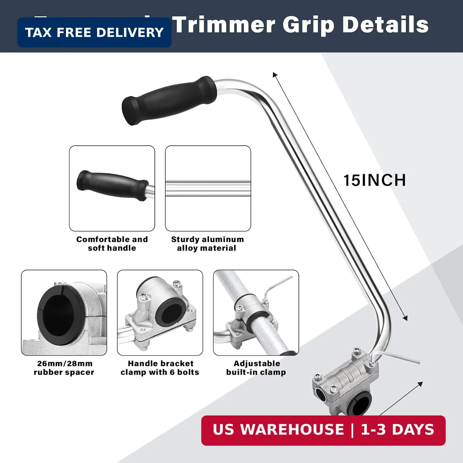 Ergonomic Trimmer Grip, String Trimmers Handle with Shoulder Strap Harness, Weed