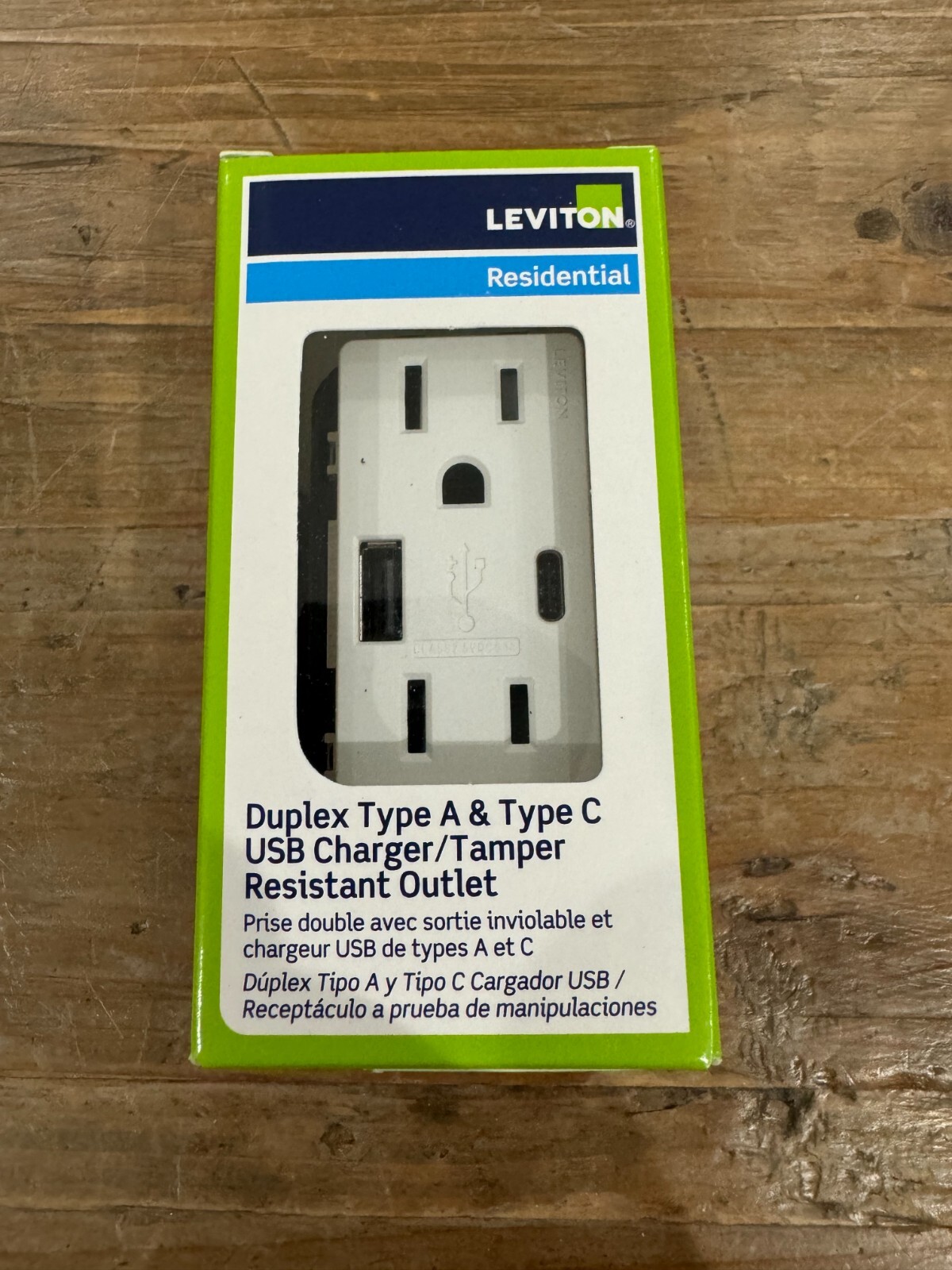 Leviton T5633-W 15 Amp Type A and C USB Charger Tamper-Resistant Outlet – White