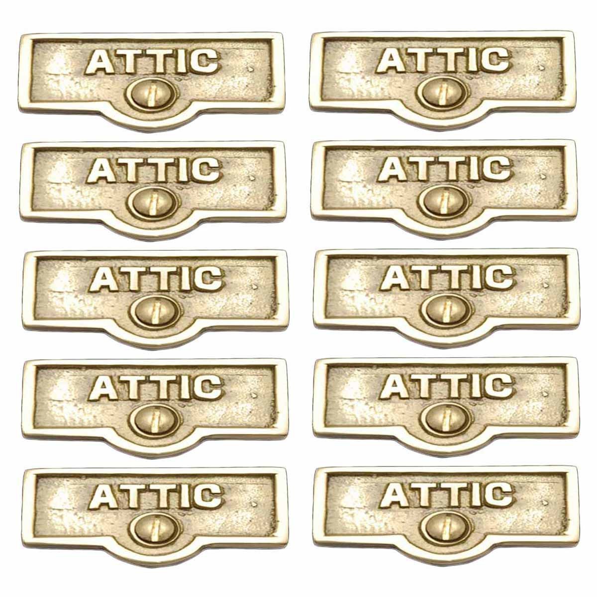 Switch Plate Tag “ATTIC” Name Sign Label Lacquered Pack of 10 Renovators Supply