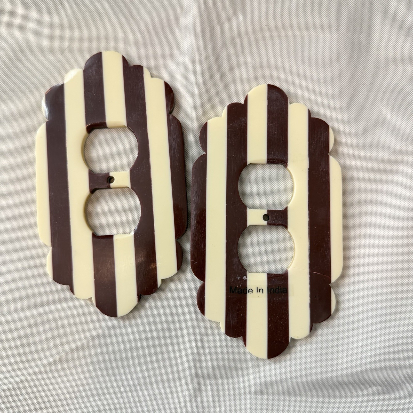 2 Urban Outfitters Marnie Resin Switch Plate Cover for Double Outlet Stripes