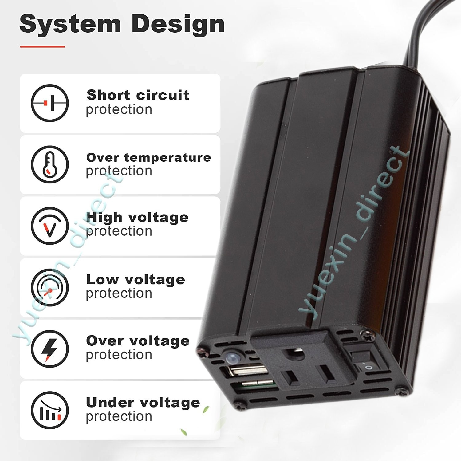 For Milwaukee 18V Battery Power Inverter Converter DC 15-21V To AC 110v w/USB US