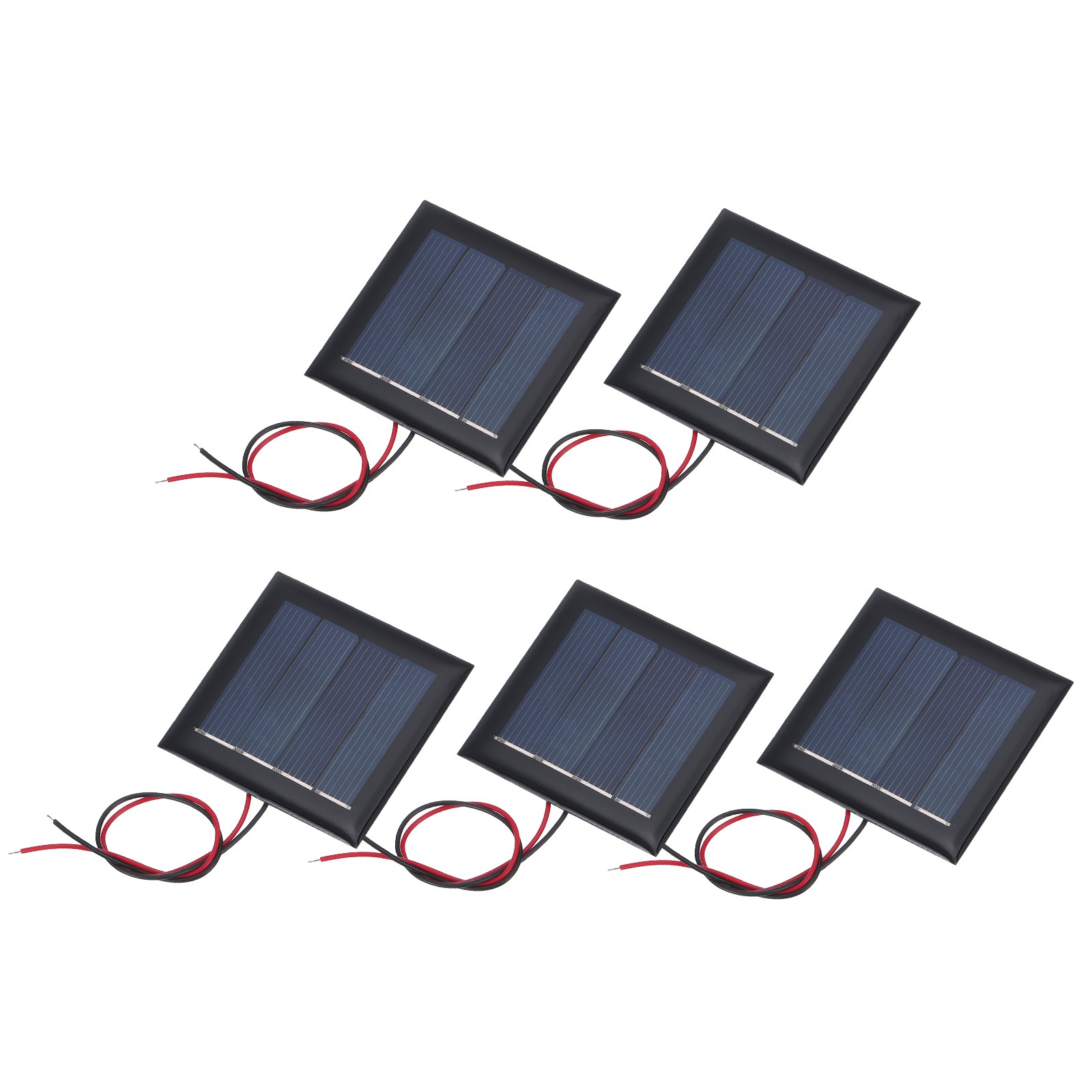 5 Pcs 2V 0.26W 130mA Mini Solar Panels with 2 Cable 54mm x 54mm