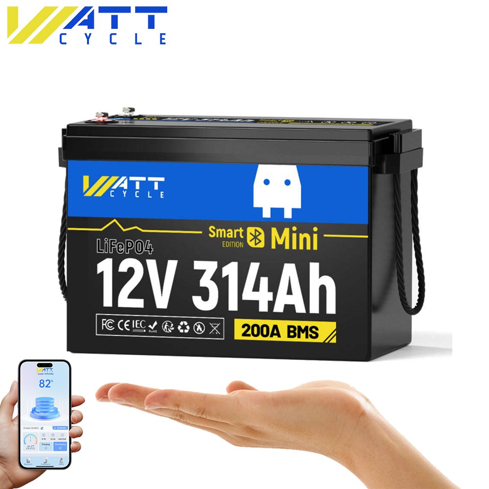 WattCycle 12V 50AH 100Ah 200Ah 300Ah Lithium Battery for RV Solar Trolling Motor