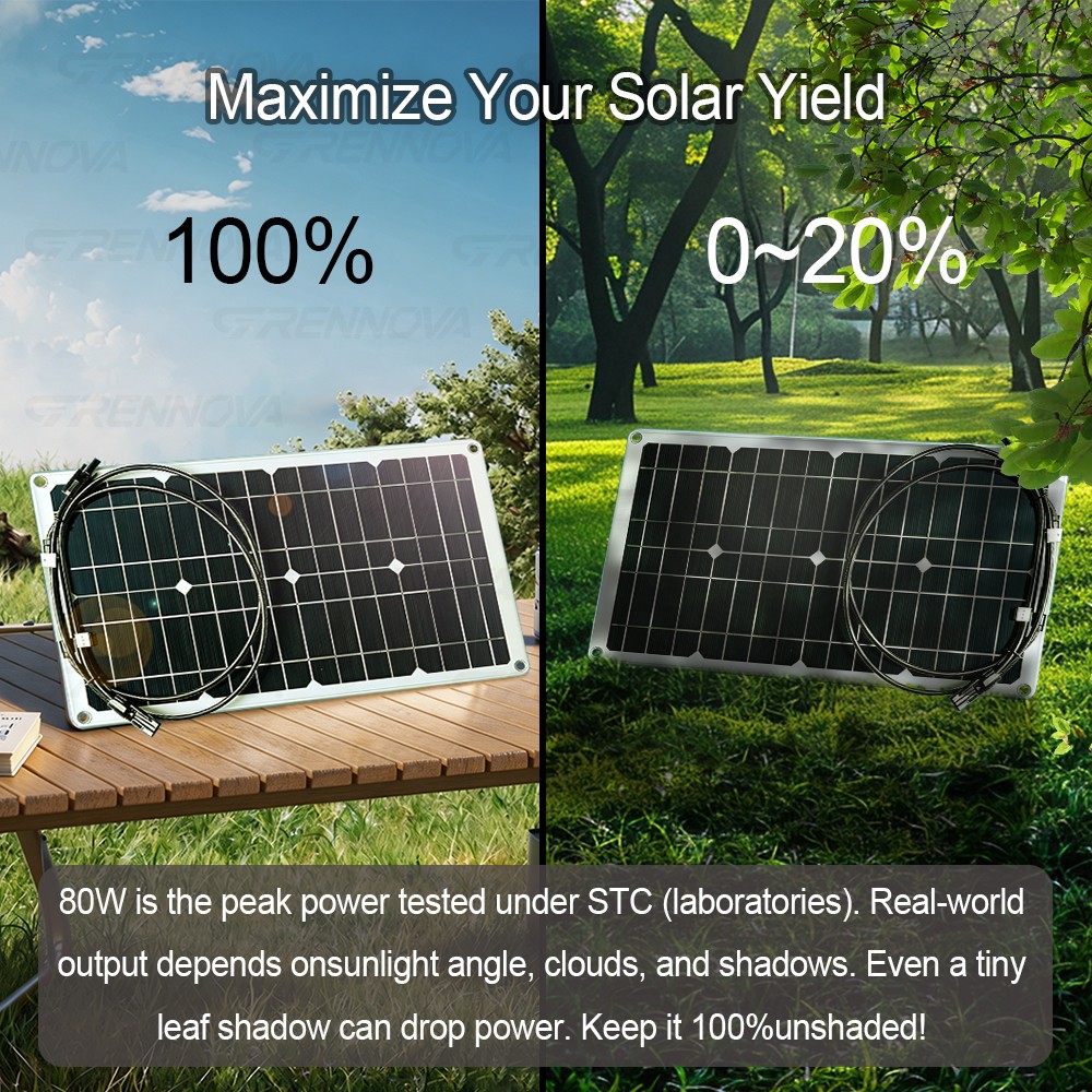 Grennova 1500W Pure Sine Solar Kit 80W 60A MPPT 12V 110/220V Inverter Home Use