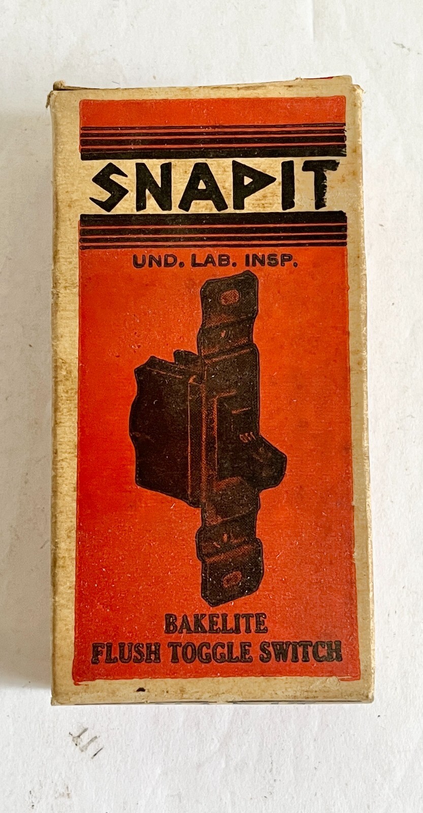 VTG NOS Snapit #311, Single Pole, Bakelite, Flush Toggle Switch w/Original Box