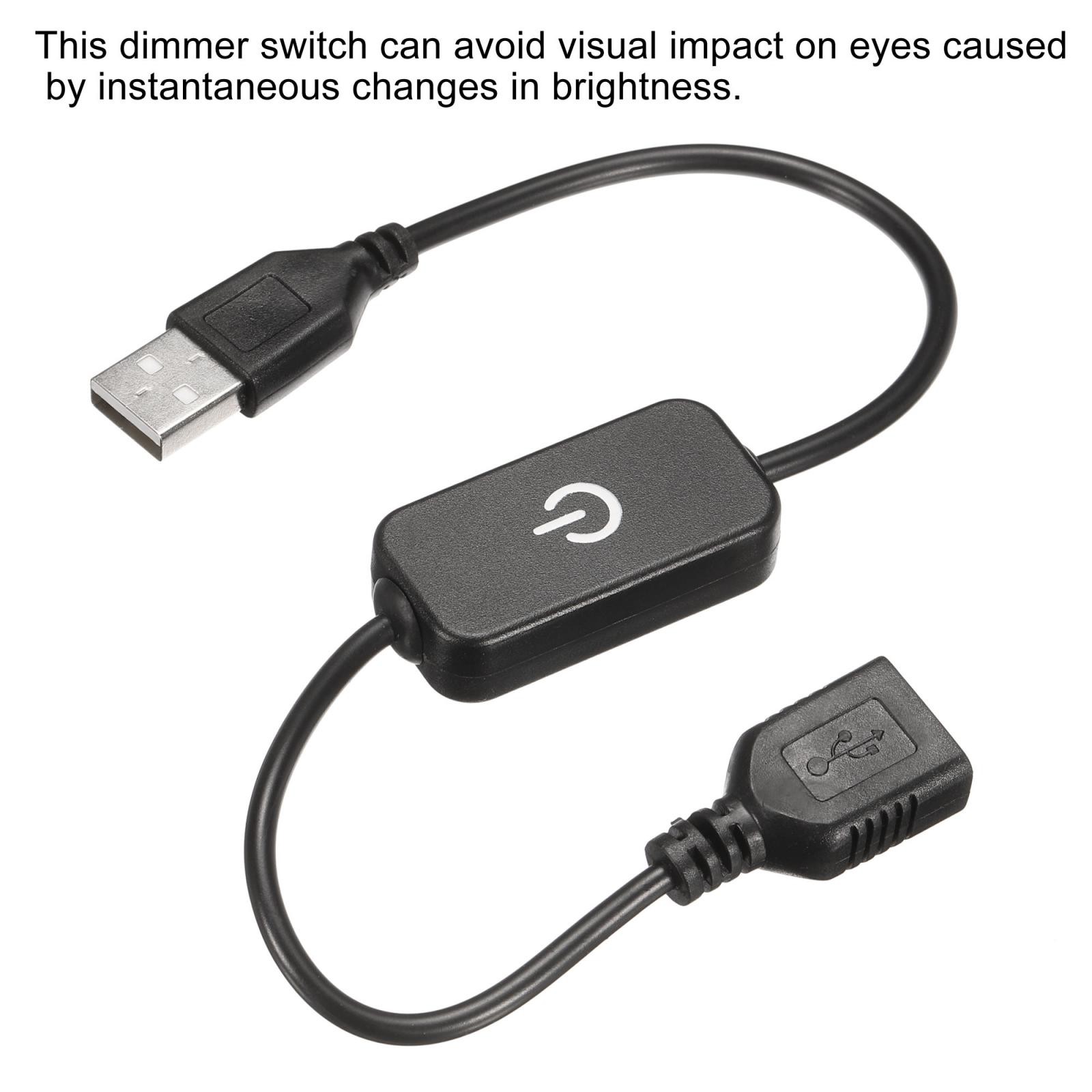 LED Touch Inline Dimmer 5V 3A USB Touch Rope Control Switch, Black