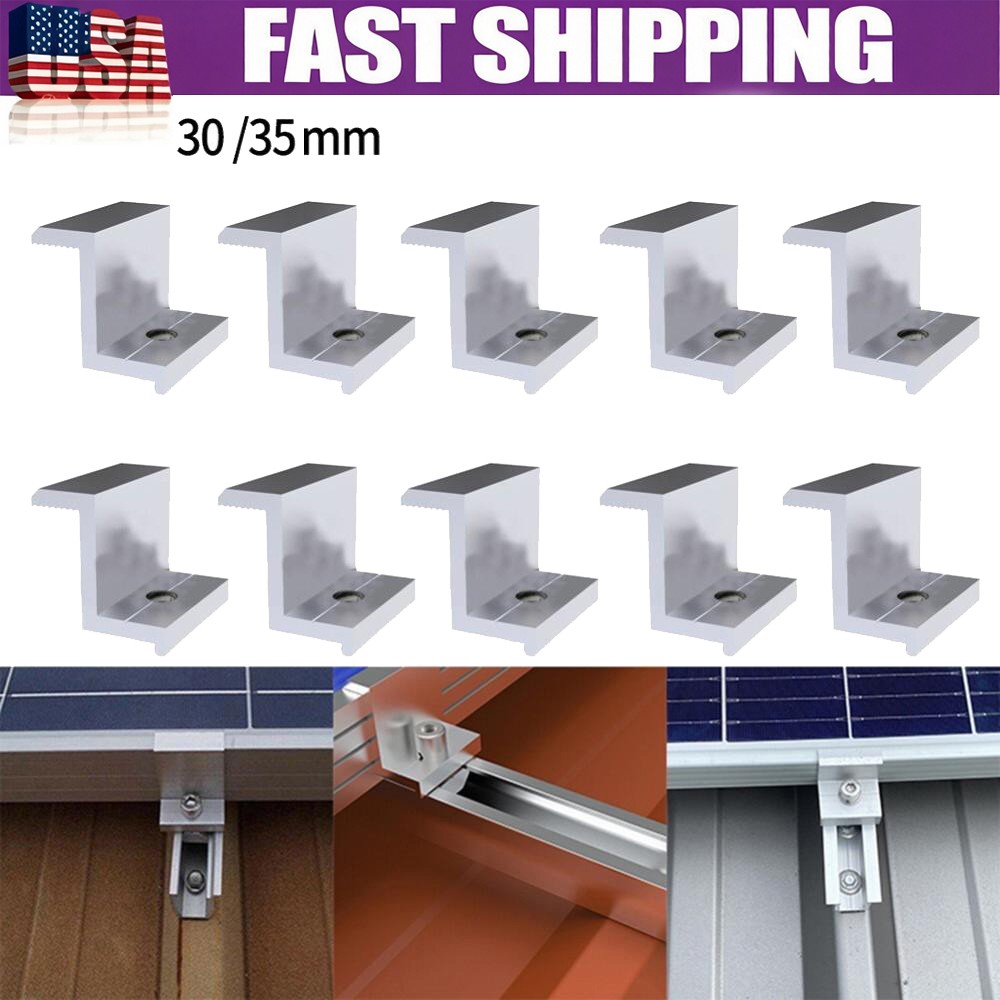10X Solar Panel End Clamp Aluminum Z Brackets for Solar Panel Mounting Bracket#