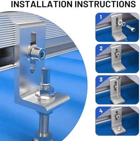10Pcs L Foot Solar Mount, Aluminum Alloy Photovoltaic Panel Mounting Bracket, Ph