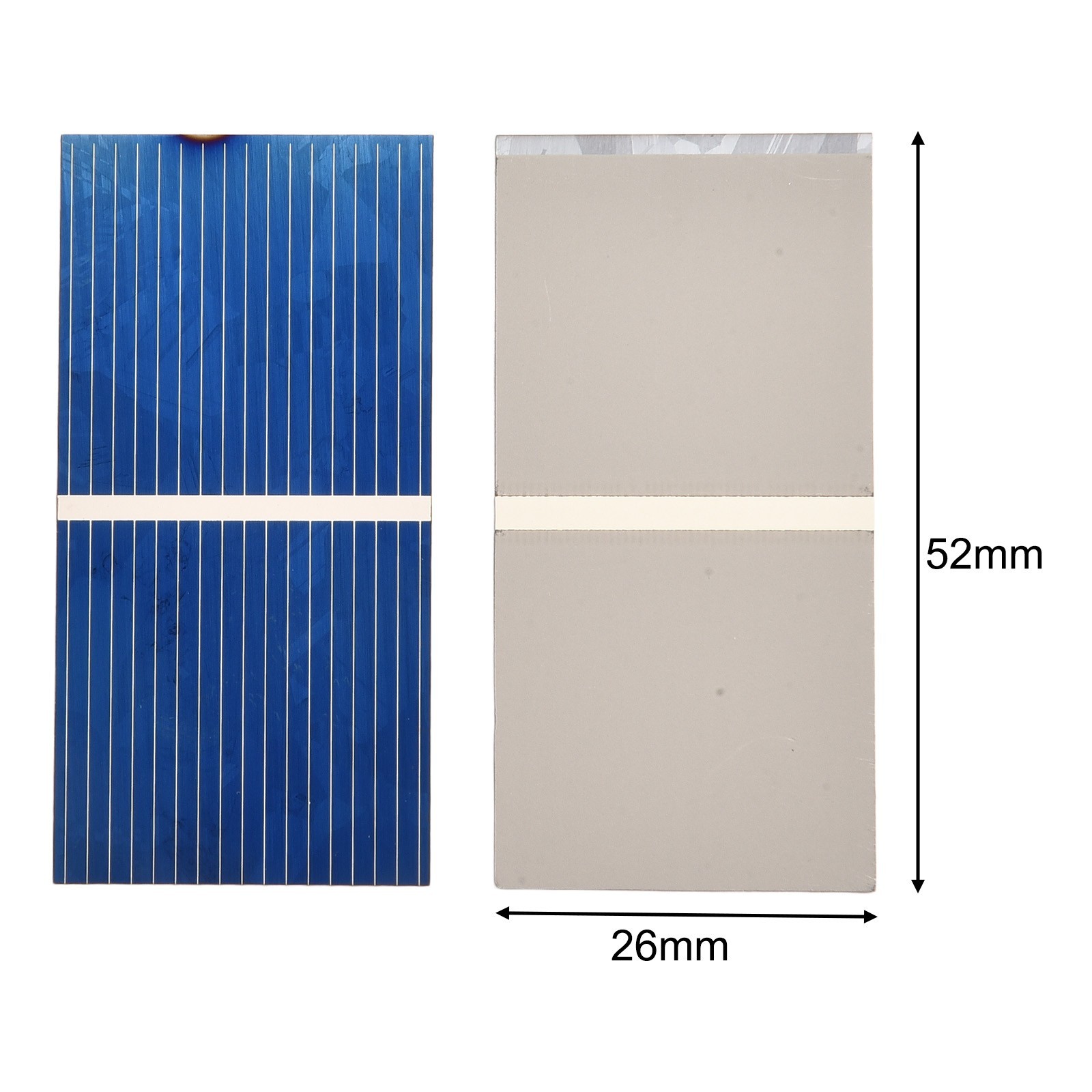 100pcs 0.5V`Mini Solar Cell For Solar Panels 52mmx 26mm Polycrystalline Silicon