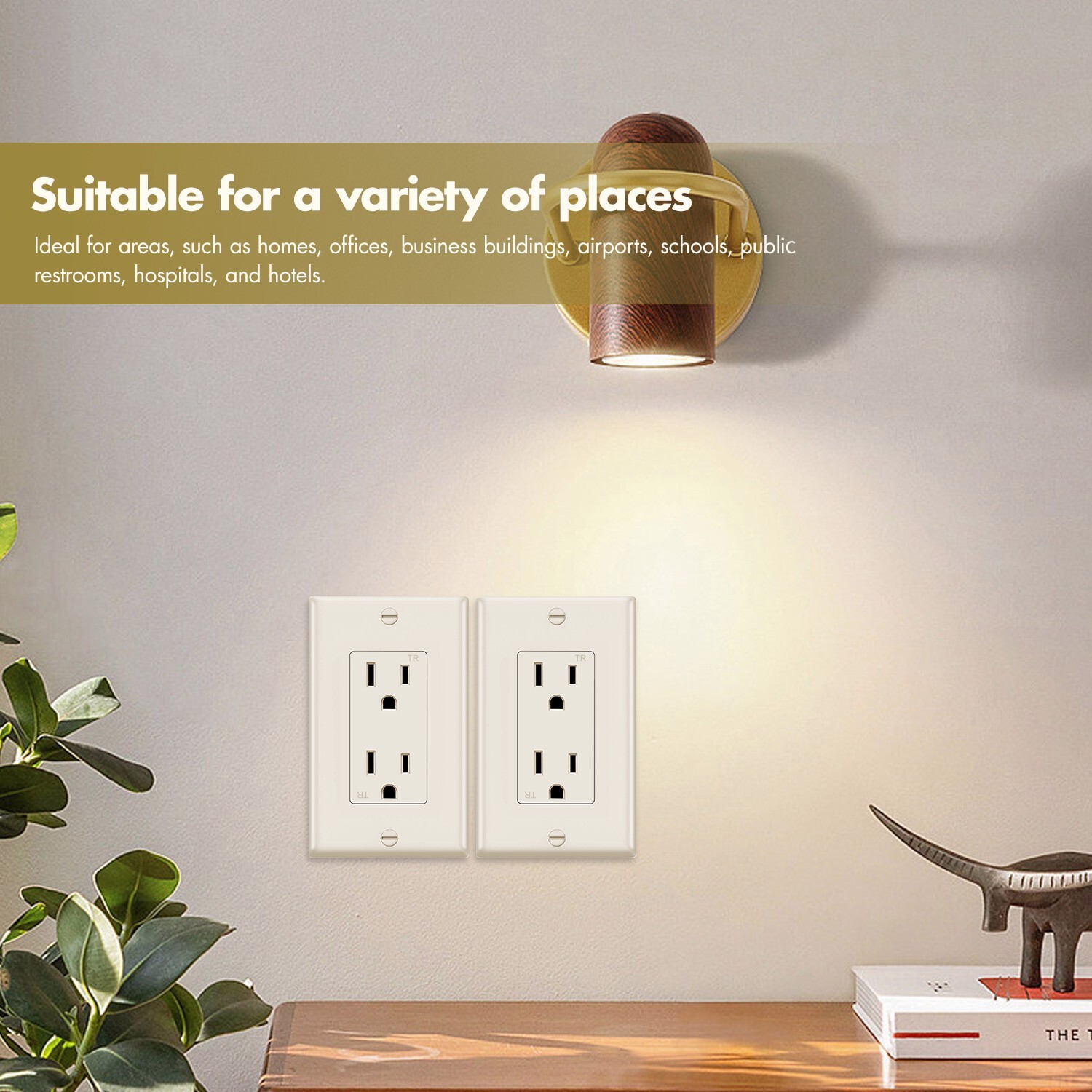 50 Pack MICMI Outlet Socket, Decora Duplex Receptacle 15 Amp, Tamper Resistant