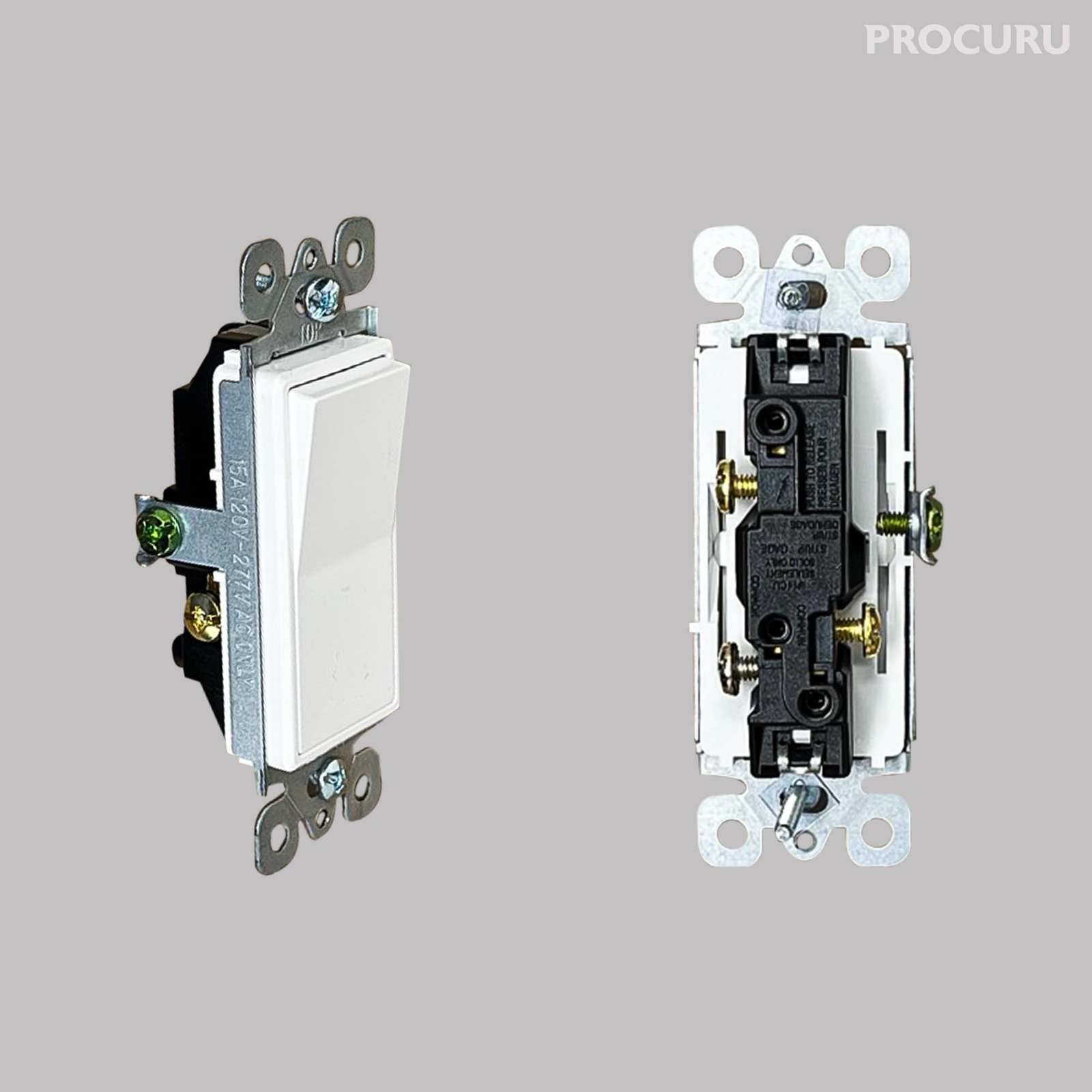 [10-Pack] PROCURU 3-Way Decorator Paddle Rocker Light Switch, 3-Wire, Groundi…
