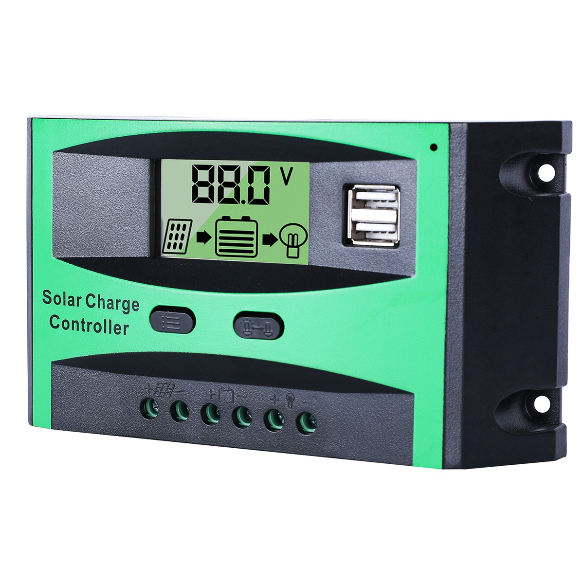 30A Solar Panel Battery Charge Controller 12V/24V LCD Regulator Auto Dual USB US